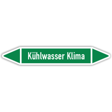 Rohrleitungskennzeichen Kühlwasser Klima nach DIN 2403, in verschiedenen Ausführungen