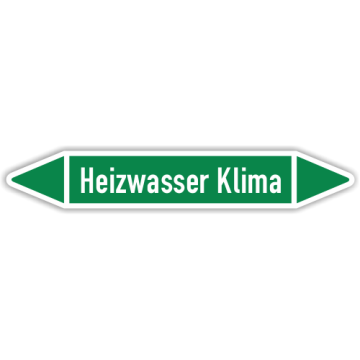 Rohrleitungskennzeichen Heizwasser Klima nach DIN 2403, in verschiedenen Ausführungen