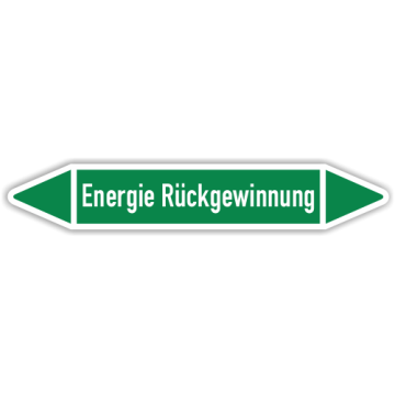 Rohrleitungskennzeichen Energie Rückgewinnung nach DIN 2403, in verschiedenen Ausführungen