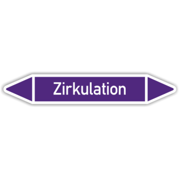 Rohrleitungskennzeichen für Heizungsanlagen, Zirkulation, in verschiedenen Ausführungen
