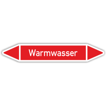 Rohrleitungskennzeichen für Heizungsanlagen, Warmwasser, in verschiedenen Ausführungen