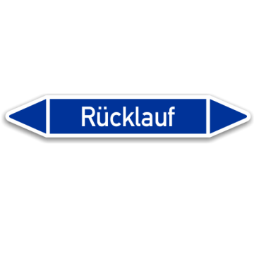 Rohrleitungskennzeichen für Heizungsanlagen, Rücklauf, in verschiedenen Ausführungen