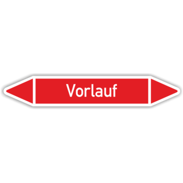 Rohrleitungskennzeichen für Heizungsanlagen, Vorlauf, in verschiedenen Ausführungen
