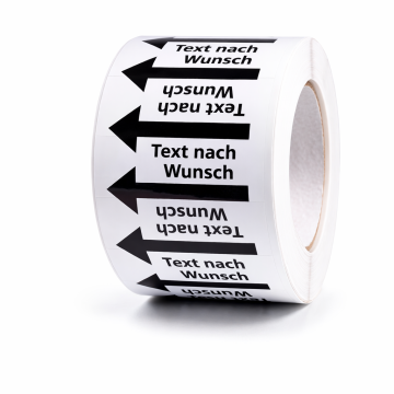 Rohrleitungsband individuell, mit Wunschtext, für Innenanwendungen, 110 mm x 33 m, auf Rolle