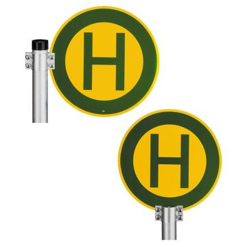 Spezialschelle zur Befestigung von VZ 224 Schild, Haltestellenschilder, Alu, Rohrpfosten-Ø 60,3 mm