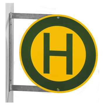 Wandhalterung zur Befestigung von doppelseitigem Haltestellenschild, VZ 224-40, Stahl feuerverzinkt