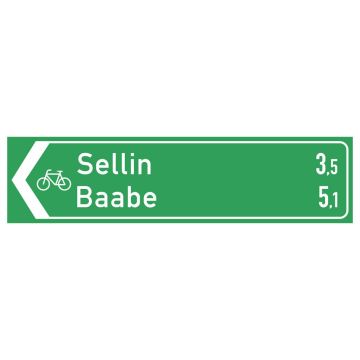 Radwegschild als Pfeilwegweiser, einseitig, verschiedene Größen und Ausführungen
