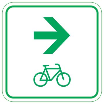 Radwegschild als Zwischenwegweiser, einseitig, verschiedene Größen und Ausführungen
