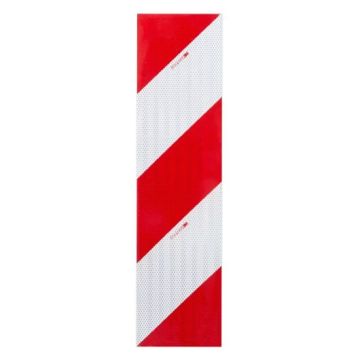 Warnmarkierung hochreflektierend, rot/weiß, selbstklebend, Streifen 570 x 141 mm, linksweisend