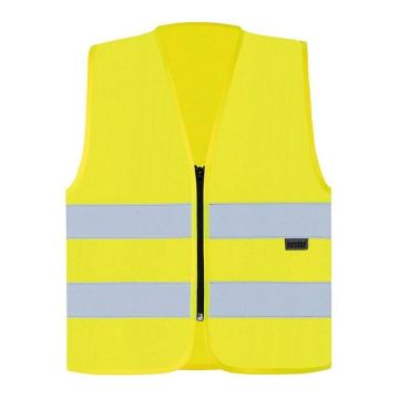 Warnweste mit Reißverschluss, Signal-Gelb, 100 % Polyester, Größe S bis 5XL