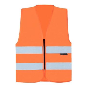 Warnweste mit Reißverschluss, Signal-Orange, 100 % Polyester, Größe S bis 5XL