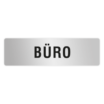 ELOXSIGN Türschild mit Piktogramm, BÜRO, Aluminium, silber eloxiert, 140 x 40 mm