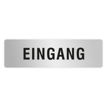 ELOXSIGN Türschild mit Piktogramm, EINGANG, Aluminium, silber eloxiert, 140 x 40 mm