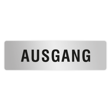 ELOXSIGN Türschild mit Piktogramm, AUSGANG, Aluminium, silber eloxiert, 140 x 40 mm