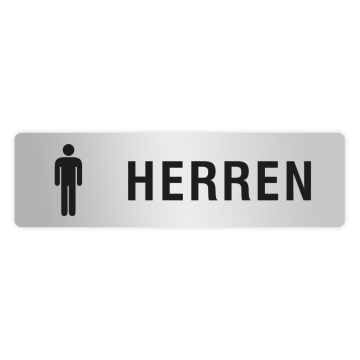 ELOXSIGN Türschild mit Piktogramm, HERREN, Aluminium, silber eloxiert, 140 x 40 mm