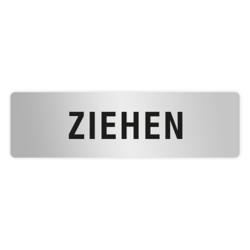 ELOXSIGN Türschild mit Piktogramm, ZIEHEN, Aluminium, silber eloxiert, 140 x 40 mm