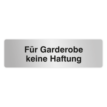 ELOXSIGN Türschild mit Pikto, Für Garderobe keine Haftung, Aluminium, silber eloxiert, 140 x 40 mm