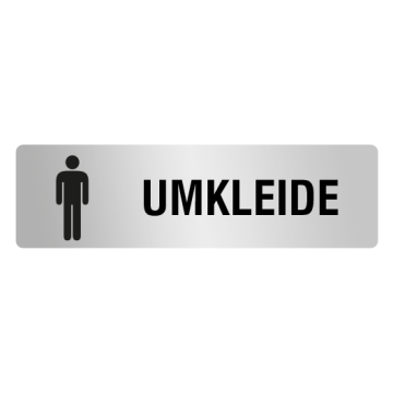 ELOXSIGN Türschild mit Piktogramm Umkleide Herren Aluminium, silber eloxiert, 140 x 40 mm