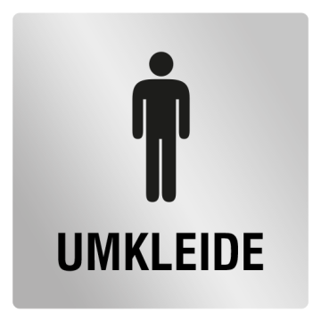 ELOXSIGN Piktogrammschild  Umkleide Herren Aluminium, silber eloxiert, 120 x 120 mm