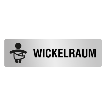 ELOXSIGN Türschild mit Piktogramm Wickelraum Aluminium, silber eloxiert, 140 x 40 mm