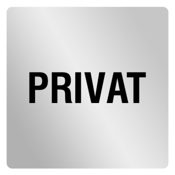 ELOXSIGN Piktogrammschild, PRIVAT Aluminium, silber eloxiert, 85 x 85 mm
