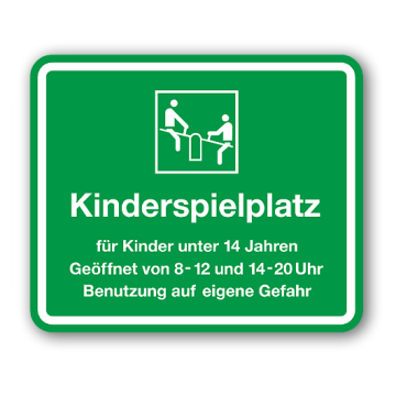 Kinder-/Spielplatzschilder, Spielplatz für Kinder unter 14 Jahren, Aluminium 2 mm, 450 x 600 mm