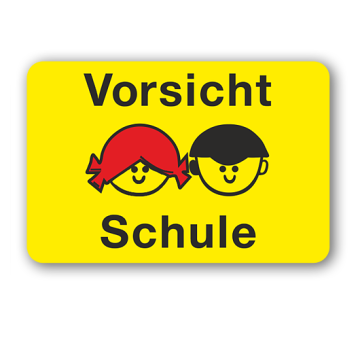 Kinder- und Spielplatzschilder, Vorsicht Schule! Aluminium 2 mm