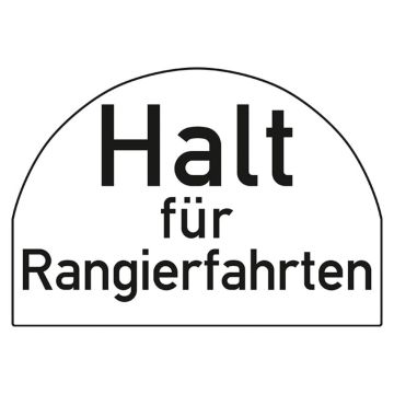 Ra 10, Rangierhalttafel mit Aufschrift, mit Befestigungslöchern, Alu, 500 x 350 mm, RA3