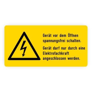 Warnaufkleber, Spannungsfrei schalten, Folie,