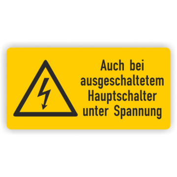 Warnaufkleber, Bei ausgesch.Schalter u. Spannung, Folie,