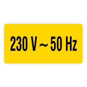 Warnaufkleber, 230 V ~ 50 Hz, Folie,