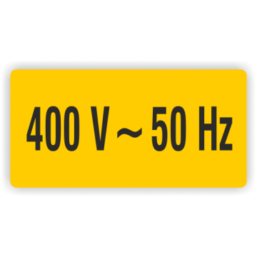 Warnaufkleber, 400 V ~ 50 Hz, Folie,