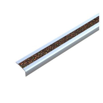 Antirutsch-Treppenkantenprofil, Glitter Grip R13, Aluminium
