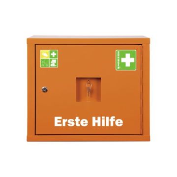 Verbandschrank Juniorsafe mit Füllung gemäß DIN 13157, orange