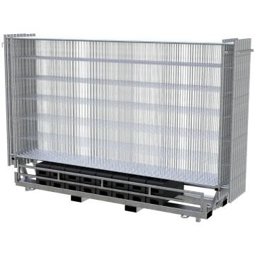 Mobilzaun SET Profi auf Twinpalette, 15 Zäune + Füße