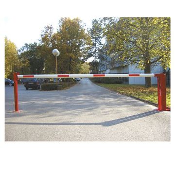 Handschranke 7m, Gasdruckfeder, Auflagestütze, zum Aufdübeln, für Vorhangschloss, rot/weiß reflek.