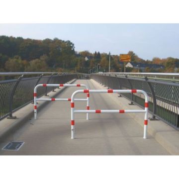 Wegesperre herausnehmbar, drehbar mit Dreikant, Stahl, Ø 60 mm, weiß/rot