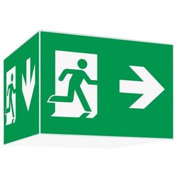 Rettungszeichenwürfel Cube-Premium L-450, Deckenmontage 3 h oder 8 h, 45 m, IP54