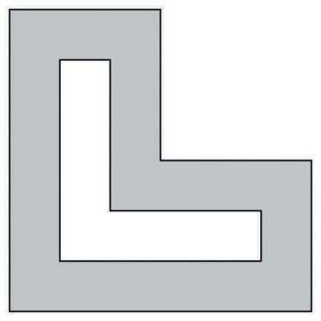 Schablone Stellplatzkennzeichnung, Winkel, Edelstahl, 300 x 300 mm
