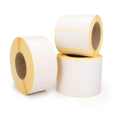 Papier Etiketten, beschichtet, weiß, für Thermodirektdrucker, 3 Zoll Rollenkern