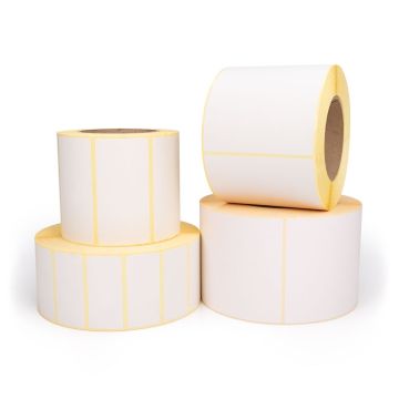 Papier Etiketten, unbeschichtet, weiß, für Thermodirektdrucker, 3 Zoll Kern