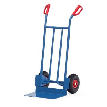fetra Stahlrohrkarre, Luftbereifung Tragkraft 250 kg, blau
