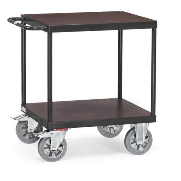 fetra Tischwagen mit 2 Böden, Typ 12497/7016, Grey Edition, 700x700mm, 1200kg, anthrazit