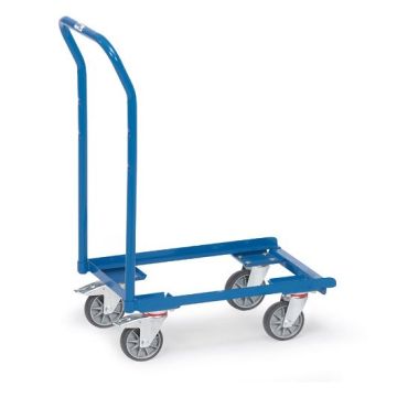 fetra Eurokasten-Roller, offener Rahmen, 13587, Rohrschiebebügel, 605x405mm, 250 kg, blau