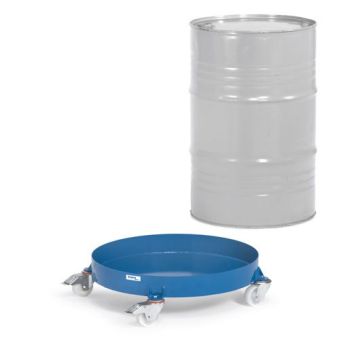 fetra Fassroller Typ 1361, Stahlblechwanne, Tragkraft 250 kg, blau