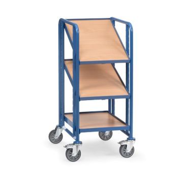 fetra Eurokastenwagen mit 3 Böden, Tragkraft 250 kg, blau
