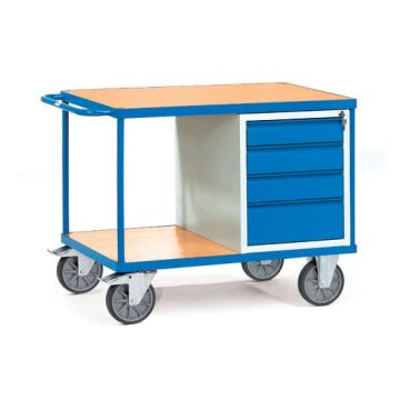 fetra schwerer Werkstattwagen mit 4 Schubladen, Typ 2474, 1050x700mm, Tragkraft 600 kg, blau