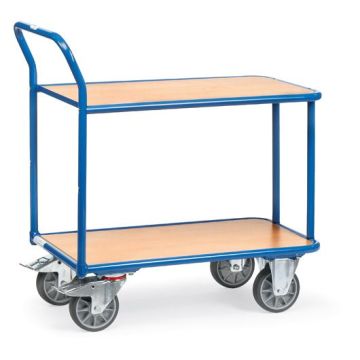 fetra Tischwagen mit 2 Böden, Typ 2600, 850x500mm, Tragkraft 400 kg, blau