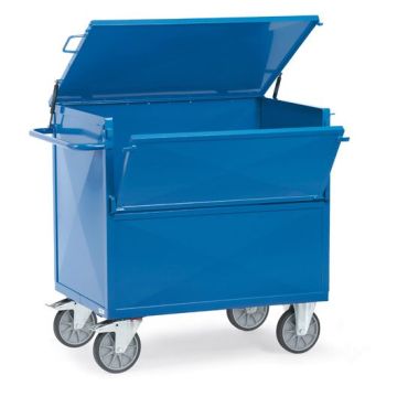 fetra Blechkastenwagen mit 1 Boden, Typ 2863, 4 Stahlblechwände, Deckel, 1200 x 800 mm, blau