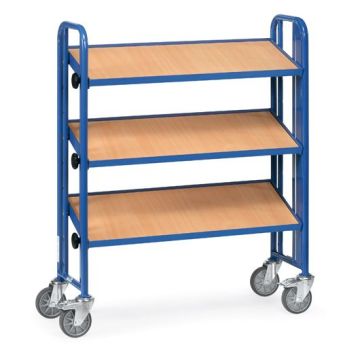 fetra Montagewagen mit 3 neigbaren Böden, Tragkraft 250 kg, blau